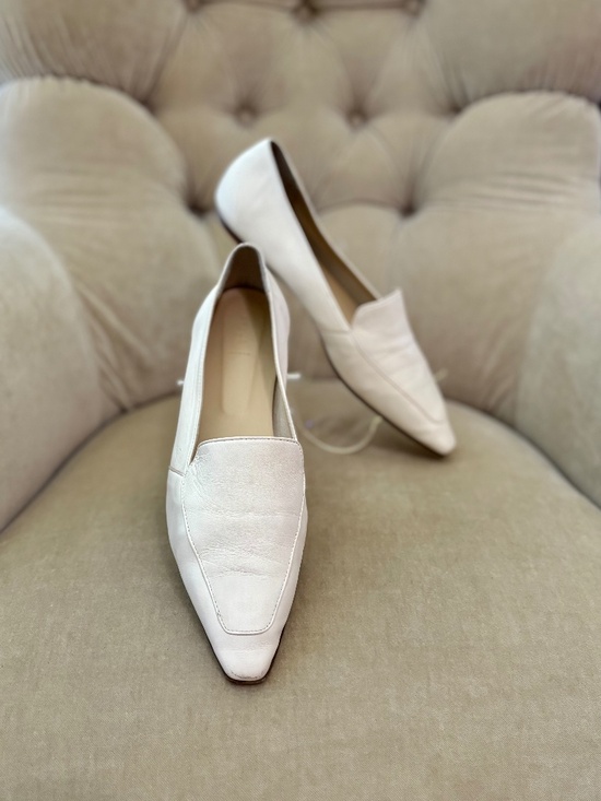 Aeyde Shoes - Auth. AEYDE Iconic Cream Leather Women's Pointy Toe Loafer Flats